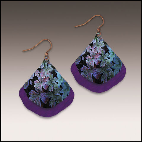 DC,Designs,-,Frosted,Leaves,Layered,Wide,Teardrop,Earrings,3096GE,DC Designs Jewelry, Art Print Earrings, DC Designs Earrings, Handmade Colorado