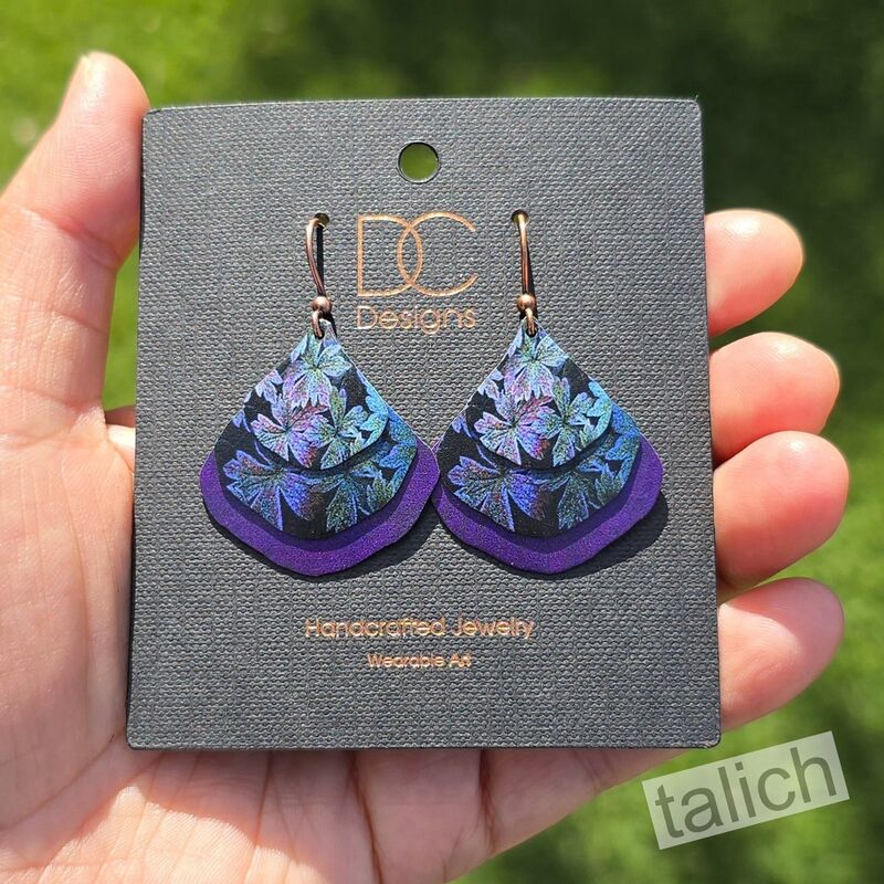 DC Designs - Frosted Leaves Layered Wide Teardrop Earrings 3096GE - product image 