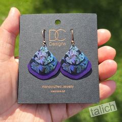 DC Designs - Frosted Leaves Layered Wide Teardrop Earrings 3096GE - product images 4 of 4