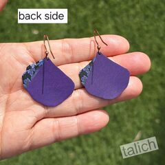 DC Designs - Frosted Leaves Layered Wide Teardrop Earrings 3096GE - product images 3 of 4