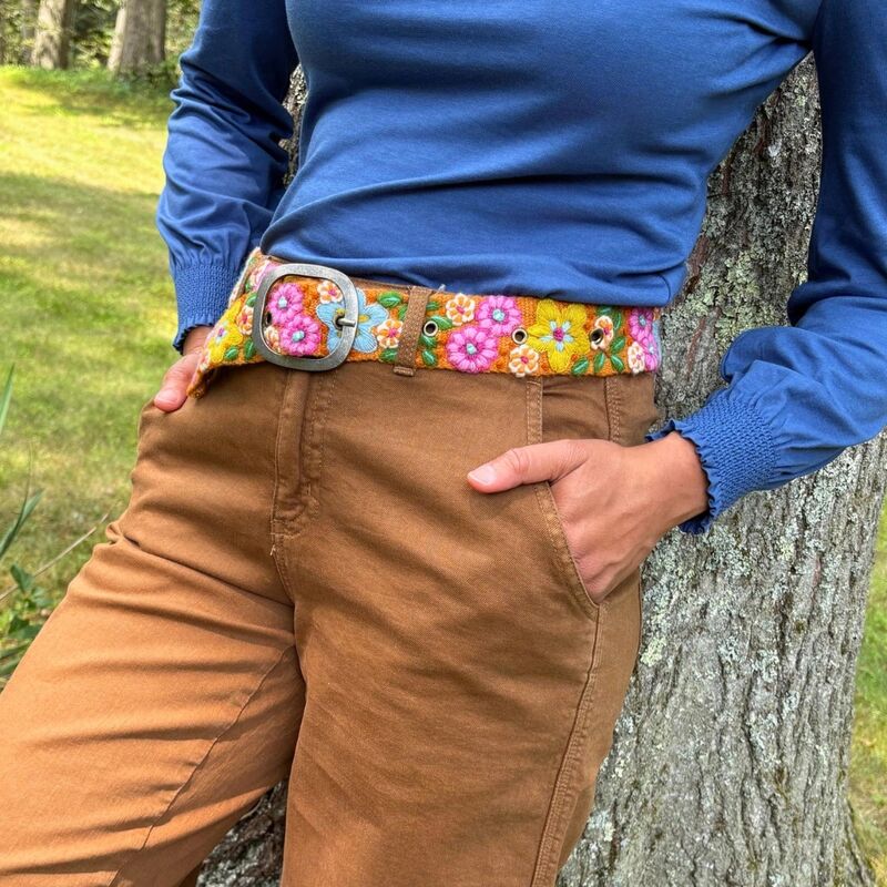 Jenny Krauss In the Garden Floral Embroidered Wool Belt - product image 