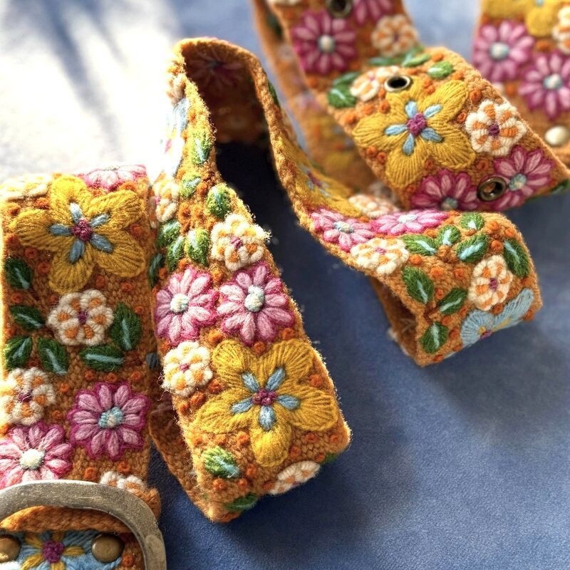 Jenny Krauss In the Garden Floral Embroidered Wool Belt - product image 