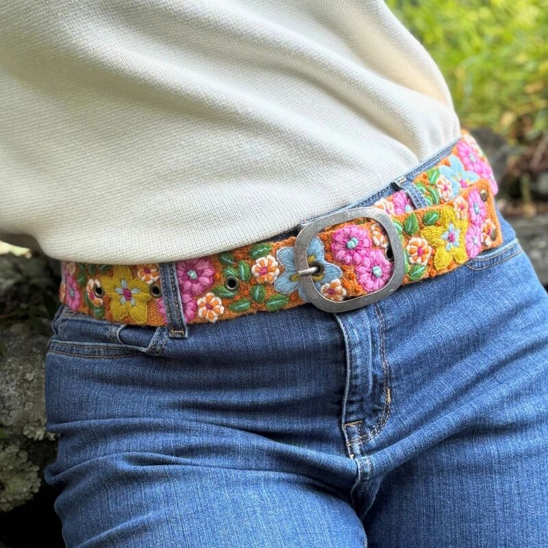 Jenny Krauss In the Garden Floral Embroidered Wool Belt - product image 