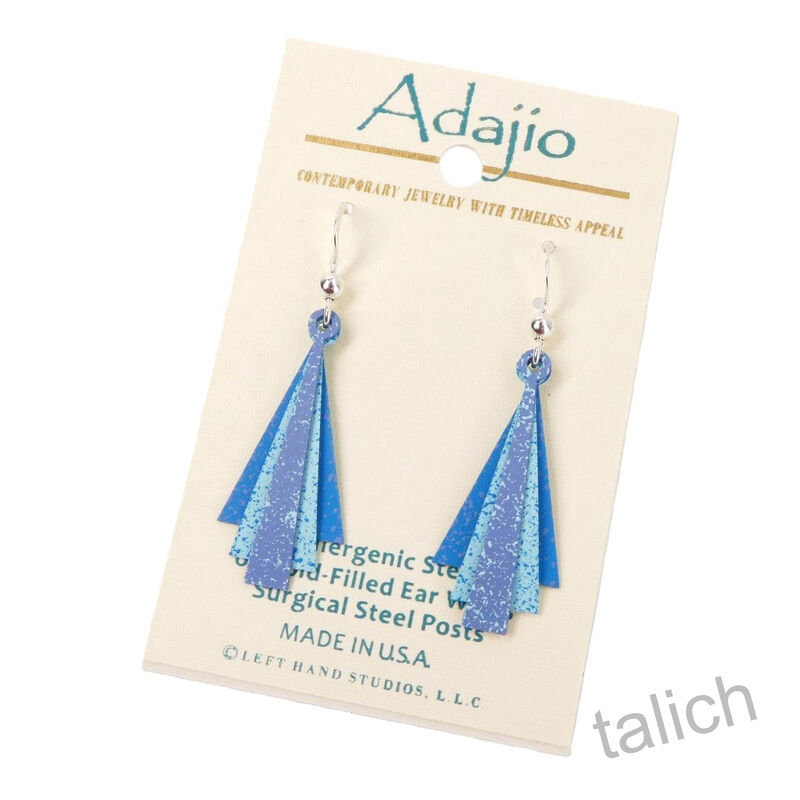 Adajio Earrings - 3 Part Layered Triangles in Blue Hues - product image 