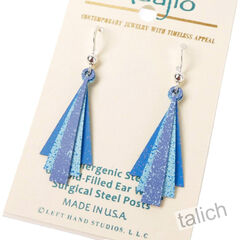 Adajio Earrings - 3 Part Layered Triangles in Blue Hues - product images 3 of 5