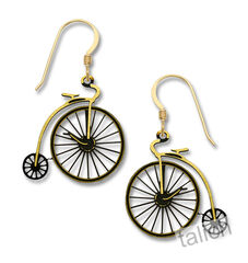 Sienna Sky Earrings - Vintage Velocipede Bicycle - product images 1 of 4
