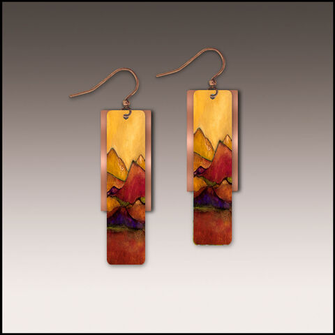 DC,Designs,-,Desert,Mountains,Copper,Accent,Layered,Earrings,DC Designs Jewelry, Art Print Earrings, DC Designs Earrings, Handmade Colorado