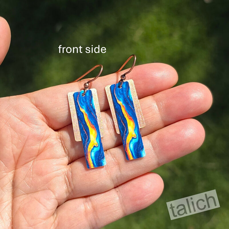 DC Designs - Lava Spill Copper Accent Layered Earrings - product image 