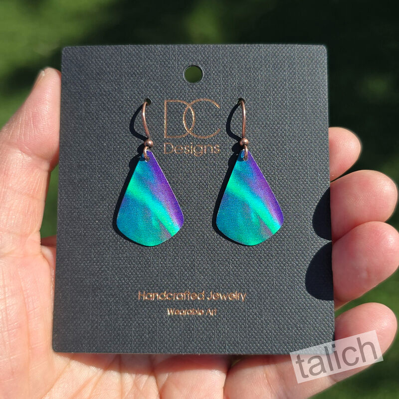 DC Designs - Green Northern Lights Teardrop Earrings - product image 