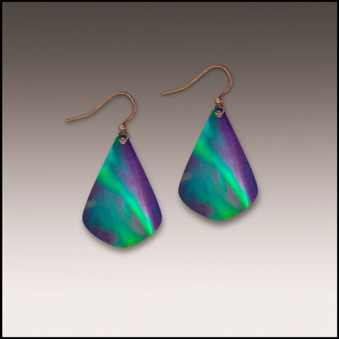 DC,Designs,-,Green,Northern,Lights,Teardrop,Earrings,DC Designs Jewelry, Art Print Earrings, DC Designs Earrings, Handmade Colorado