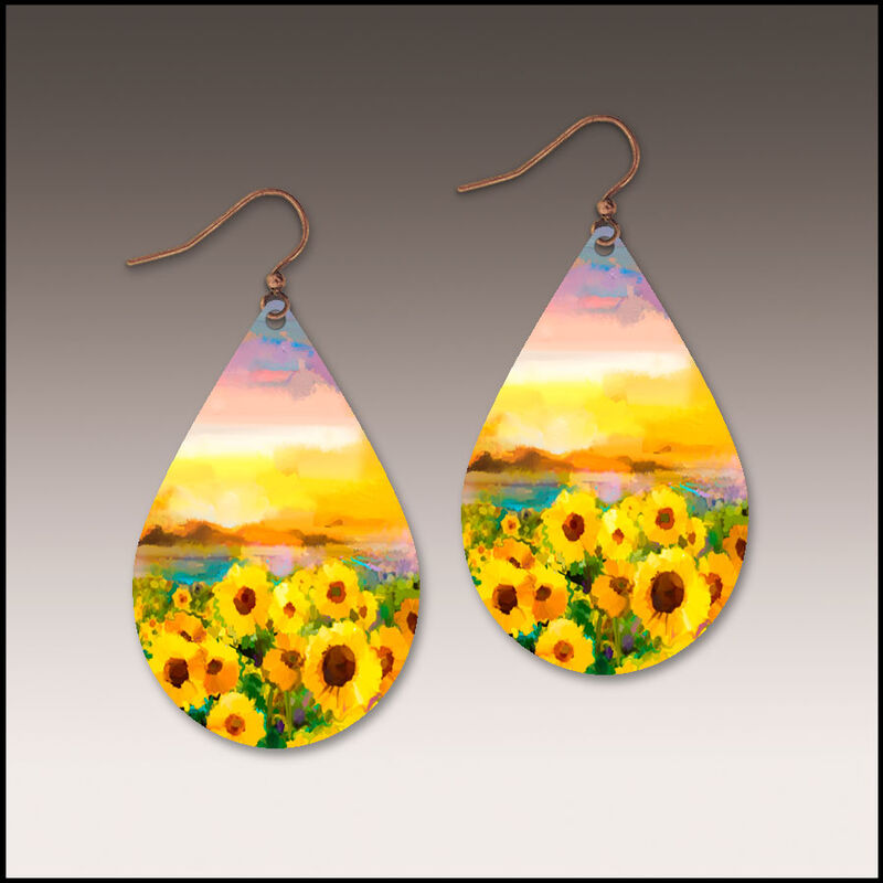 DC Designs - Sunflower Field Large Teardrop Earrings - product image 