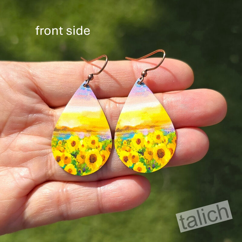 DC Designs - Sunflower Field Large Teardrop Earrings - product image 