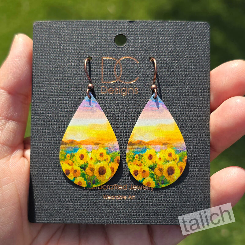 DC Designs - Sunflower Field Large Teardrop Earrings - product image 