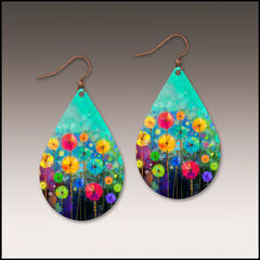 DC Designs - Watercolor Meadow Flowers Large Teardrop Earrings - product images 1 of 5