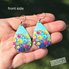 DC Designs - Watercolor Meadow Flowers Large Teardrop Earrings - product images 3 of 5