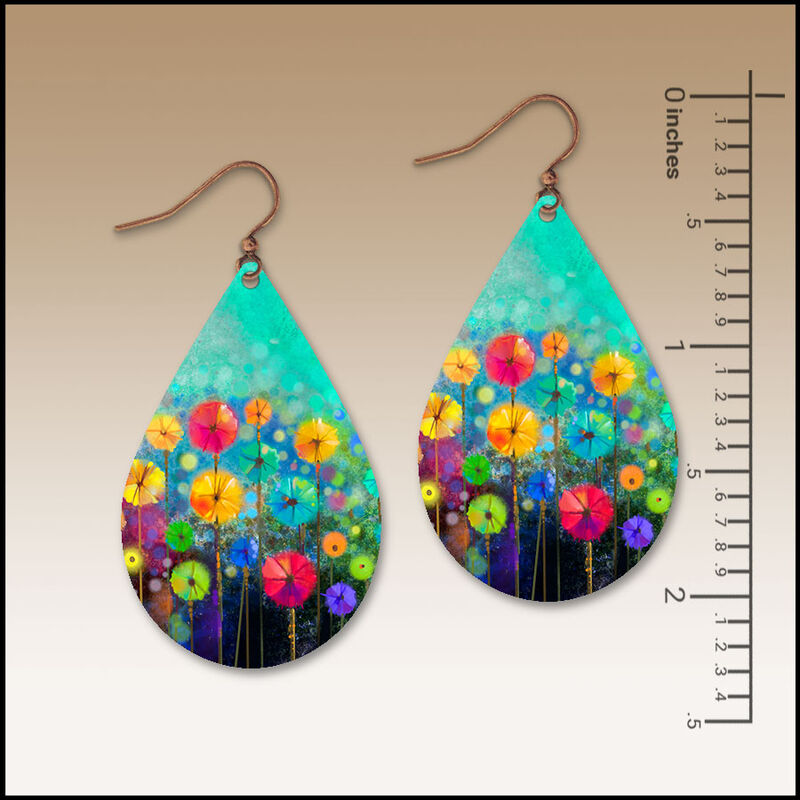 DC Designs - Watercolor Meadow Flowers Large Teardrop Earrings - product image 