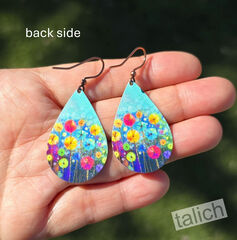 DC Designs - Watercolor Meadow Flowers Large Teardrop Earrings - product images 4 of 5