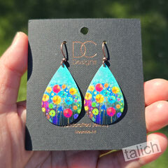 DC Designs - Watercolor Meadow Flowers Large Teardrop Earrings - product images 5 of 5