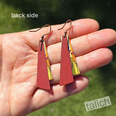 DC Designs - Earthy Abstract Floral Art Layered Long Drop Earrings - product images 4 of 5