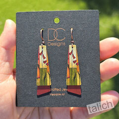 DC Designs - Earthy Abstract Floral Art Layered Long Drop Earrings - product images 5 of 5