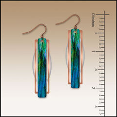 DC Designs - Green Indigo Abstract Art Geometric Metal Accent Earrings - product images 2 of 5