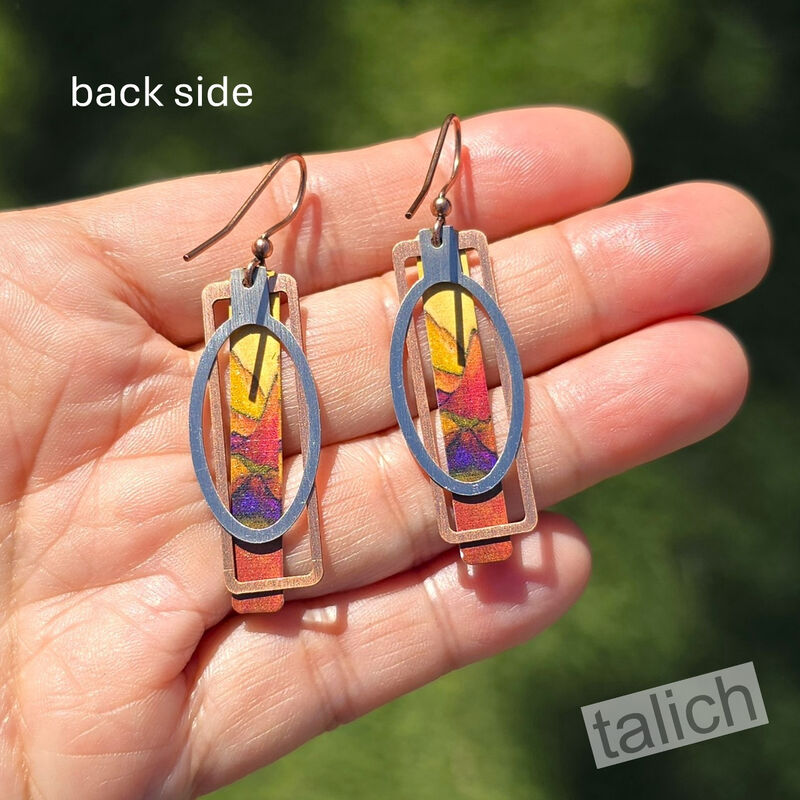 DC Designs - Desert Mountains Art Geometric Metal Accent Earrings - product image 