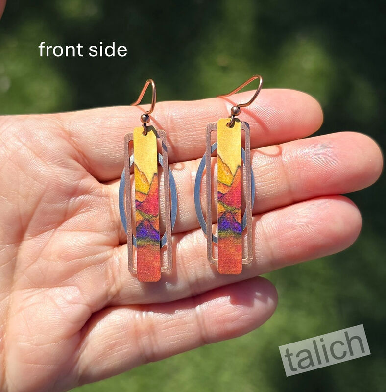 DC Designs - Desert Mountains Art Geometric Metal Accent Earrings - product image 