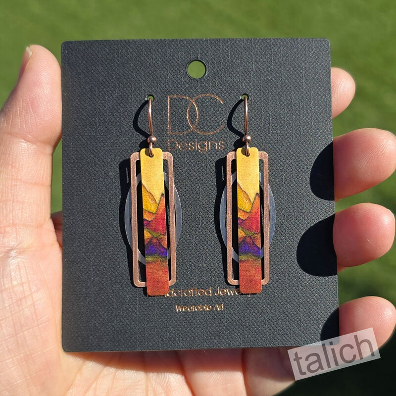DC Designs - Desert Mountains Art Geometric Metal Accent Earrings - product image 