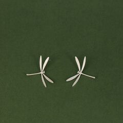 Gold Plated or Sterling Silver Large Dragonfly Sideways Stud Earrings - product images 7 of 12