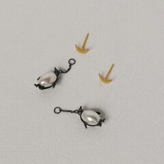 Gold Plated or Sterling Silver Pearl Belly Emperor Penguin Ear Jacket Earrings - product images 7 of 11