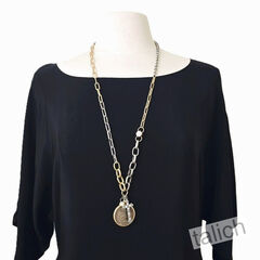 VB&CO American Coin Pendant Long necklace with Cross and Crystal - product images 9 of 9