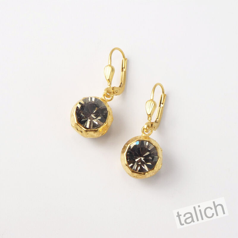 Catherine Popesco Double Sided Crystal Ball Earrings in Black Diamond - product image 