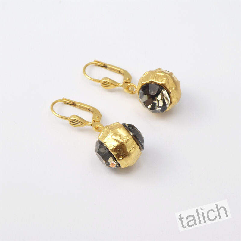 Catherine Popesco Double Sided Crystal Ball Earrings in Black Diamond - product image 
