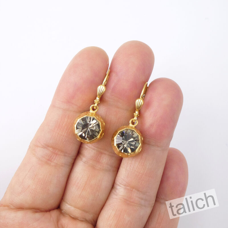 Catherine Popesco Double Sided Crystal Ball Earrings in Black Diamond - product image 