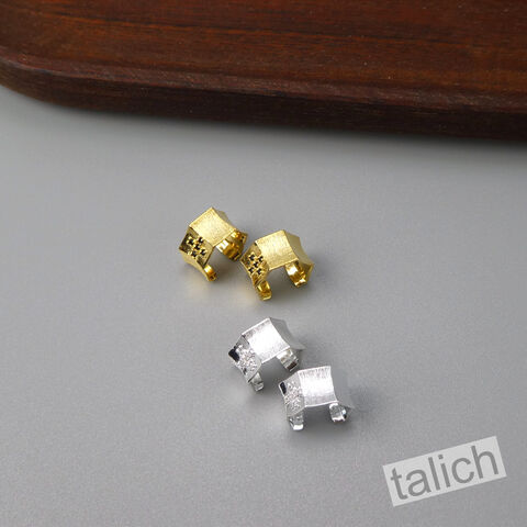 Gold,Plated,Sterling,Silver,Small,Geometric,Ear,Cuff,Earrings,with,CZ,Cross,Gold Plated Sterling Silver Small Geometric Ear Cuff Earrings with CZ Cross