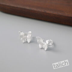 Gold Plated Sterling Silver Small Butterfly Ear Cuff Earrings - product images 5 of 8