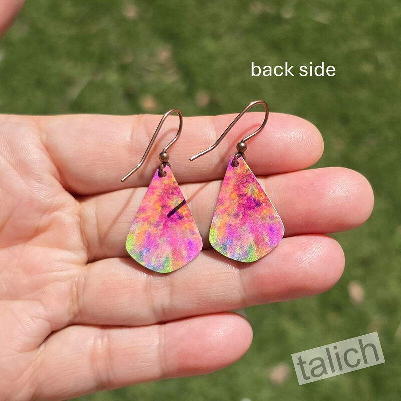 DC Designs - Pink Tie Dye Abstract Floral Teardrop Earrings - product image 