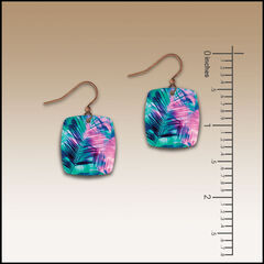 DC Designs - Retro Tropical Palm Art Print Small Square Earrings - product images 2 of 5