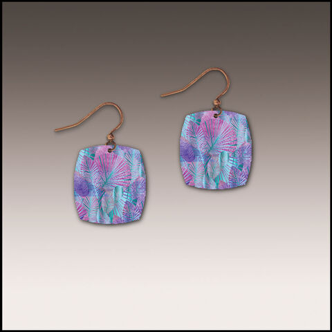DC,Designs,-,Tie,Dye,Abstract,Leaves,Art,Print,Small,Square,Earrings,DC Designs Jewelry, Art Print Earrings, DC Designs Earrings, Handmade Colorado