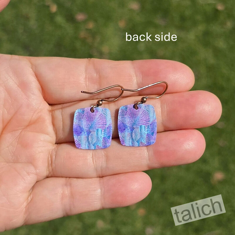 DC Designs - Tie Dye Abstract Leaves Art Print Small Square Earrings - product image 