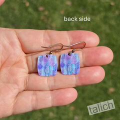 DC Designs - Tie Dye Abstract Leaves Art Print Small Square Earrings - product images 3 of 4