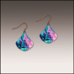DC Designs - Retro Tropical Palm Small Wide Teardrop Earrings - product images 1 of 5