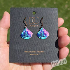 DC Designs - Retro Tropical Palm Small Wide Teardrop Earrings - product images 5 of 5
