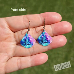DC Designs - Retro Tropical Palm Small Wide Teardrop Earrings - product images 3 of 5
