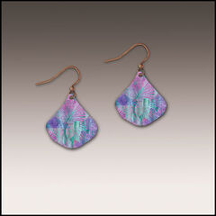 DC Designs - Tie Dye Abstract Leaves Small Wide Teardrop Earrings - product images 1 of 4