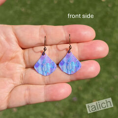 DC Designs - Tie Dye Abstract Leaves Small Wide Teardrop Earrings - product images 2 of 4