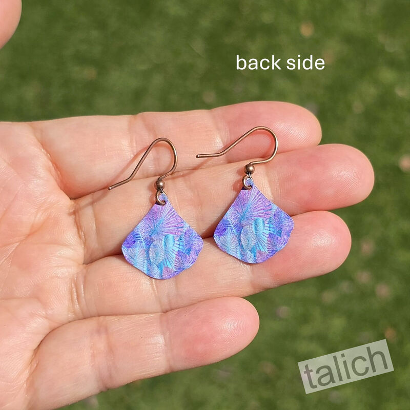 DC Designs - Tie Dye Abstract Leaves Small Wide Teardrop Earrings - product image 