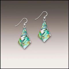 DC Designs - Cool Greens Abstract Art Print Small Drop Earrings - product images 1 of 4
