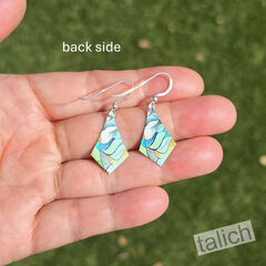 DC Designs - Cool Greens Abstract Art Print Small Drop Earrings - product images 3 of 4