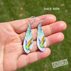 DC Designs - Hummingbird Art Print Long Teardrop Earrings - product images 3 of 4